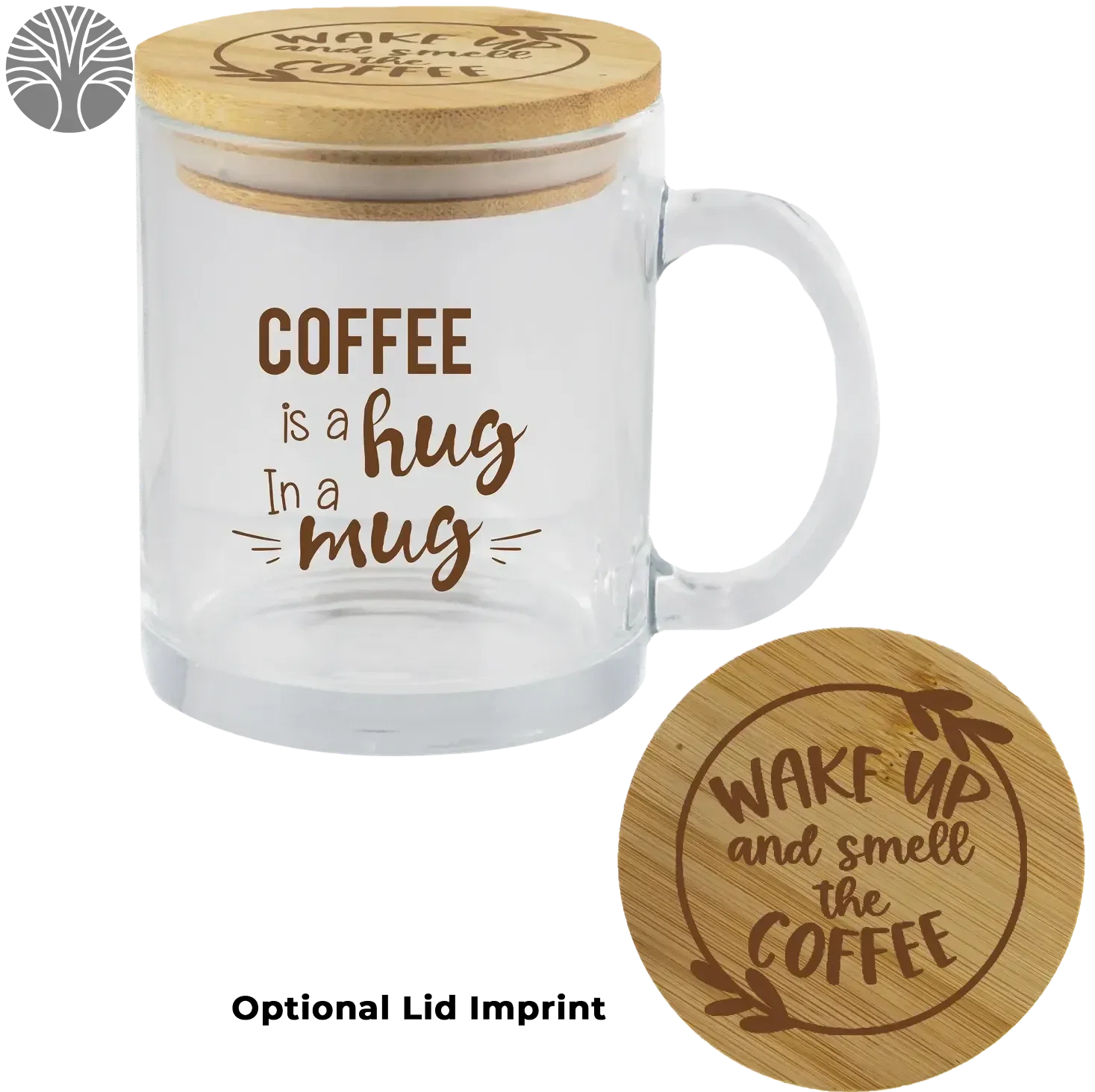 EcoMug - Custom 11oz Glass Mug with Bamboo Lid — view 3