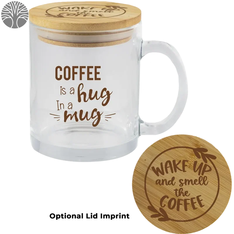 EcoMug - Custom 11oz Glass Mug with Bamboo Lid — view 3