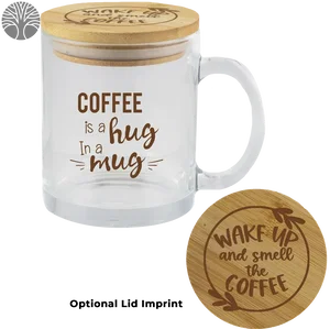 EcoMug - Custom 11oz Glass Mug with Bamboo Lid