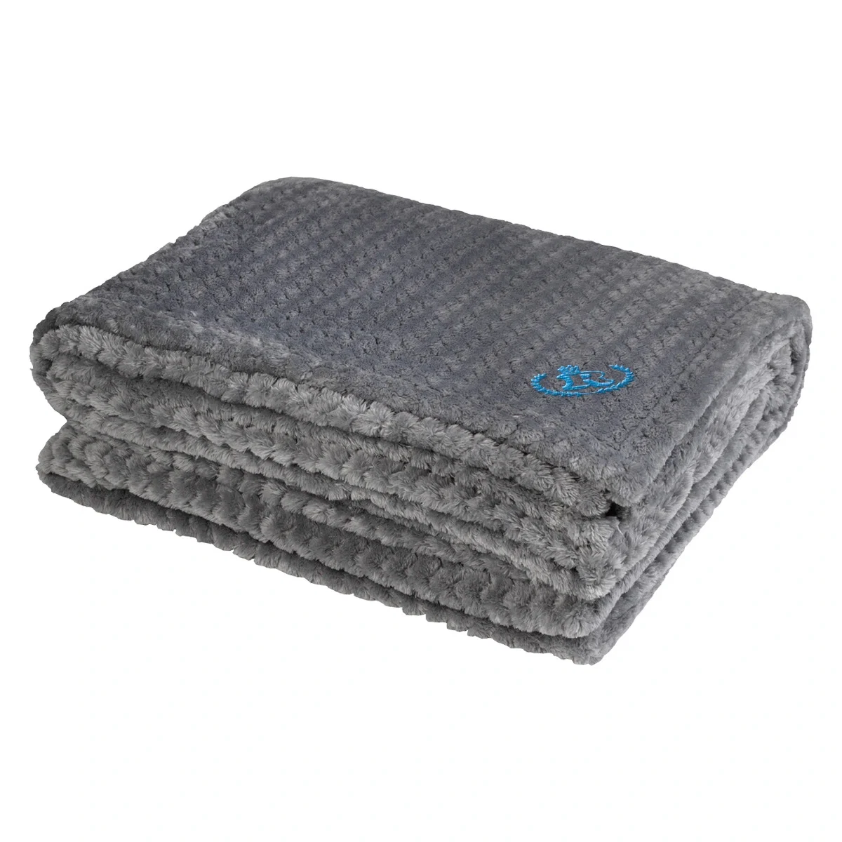 Soft plush blanket draped to show its full size
