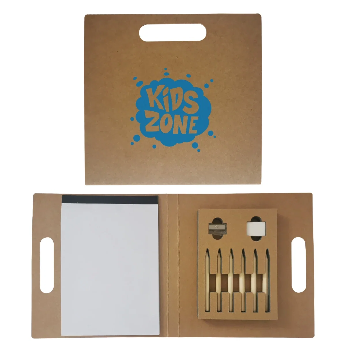 Open kit revealing the drawing tools inside