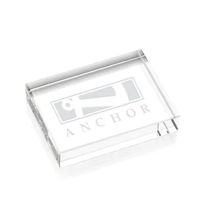 Rectangle Crystal Paperweight, 4" x 3" x 0.75" Optical Crystal