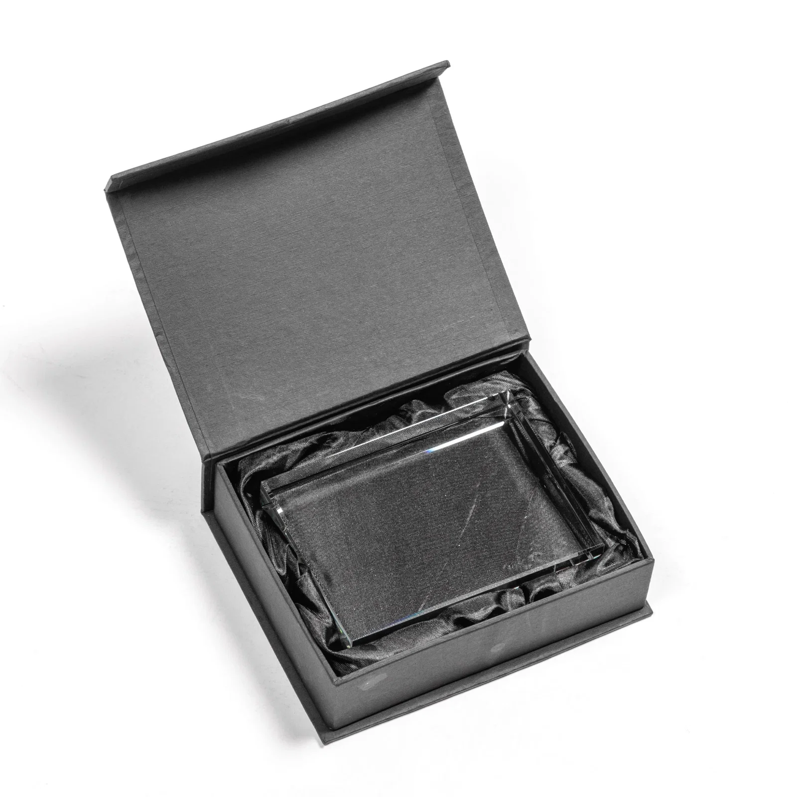 Custom Rectangle Crystal Paperweight, 4" x 3" x 0.75" Optical Crystal, client appreciation gift for corporate award ceremonies