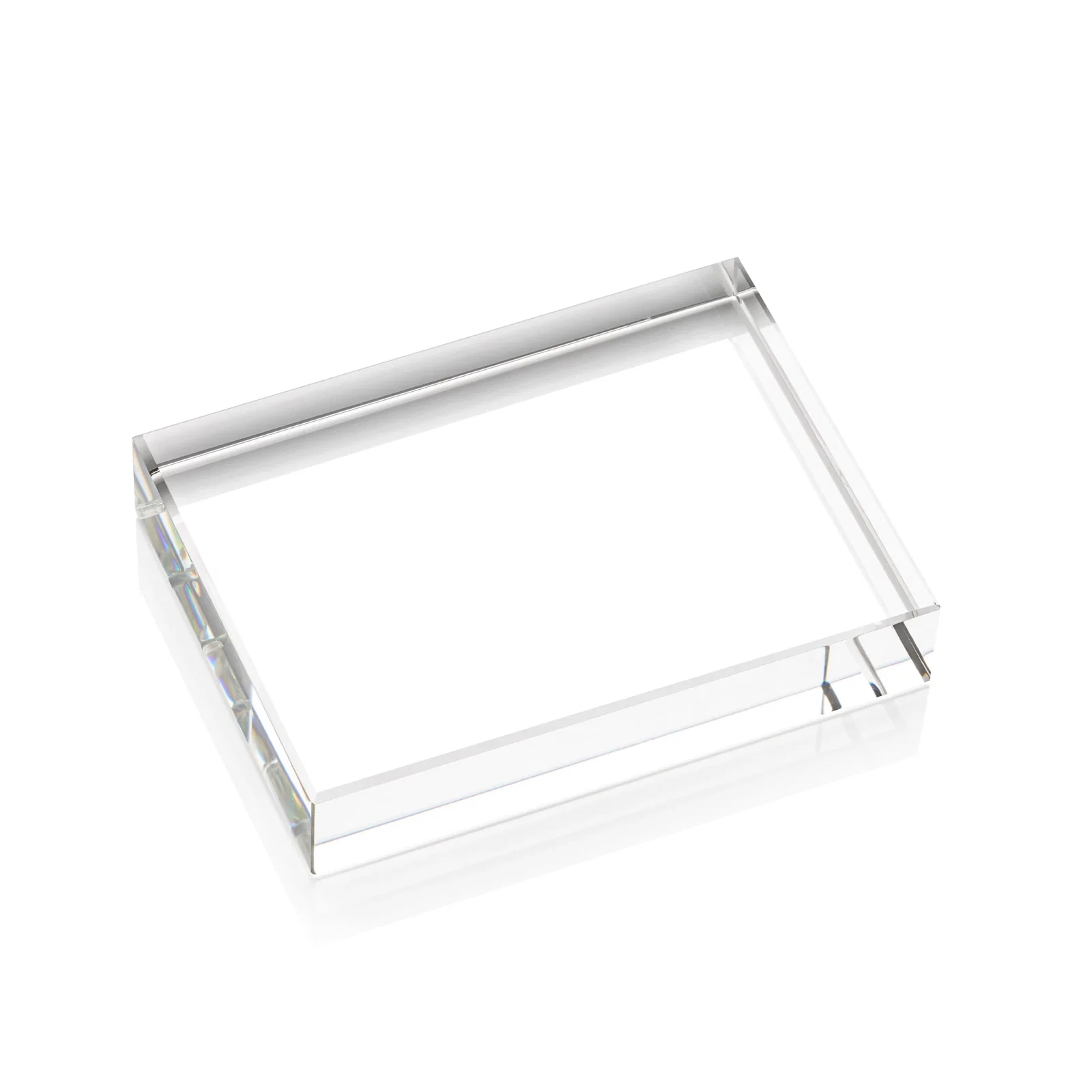 Custom Rectangle Crystal Paperweight, 4" x 3" x 0.75" Optical Crystal, client appreciation gift for team milestone celebrations