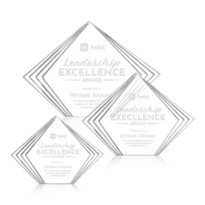 Acrylic Diamond Award With Layered Side Accents