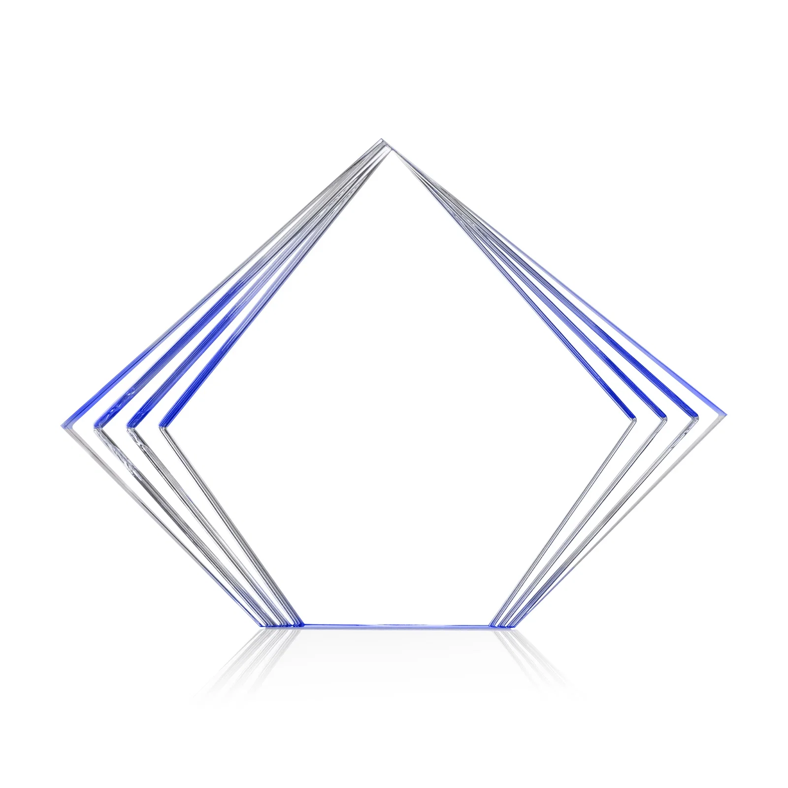 Promotional Acrylic Diamond Award With Layered Side Accents for volunteer appreciation