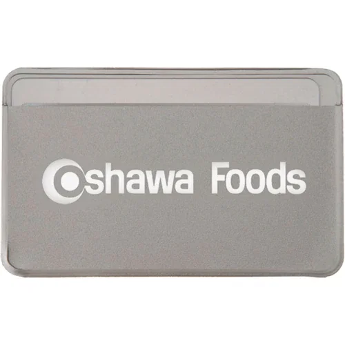 Credit Card Magnifier and case angled view showing slim pocket design