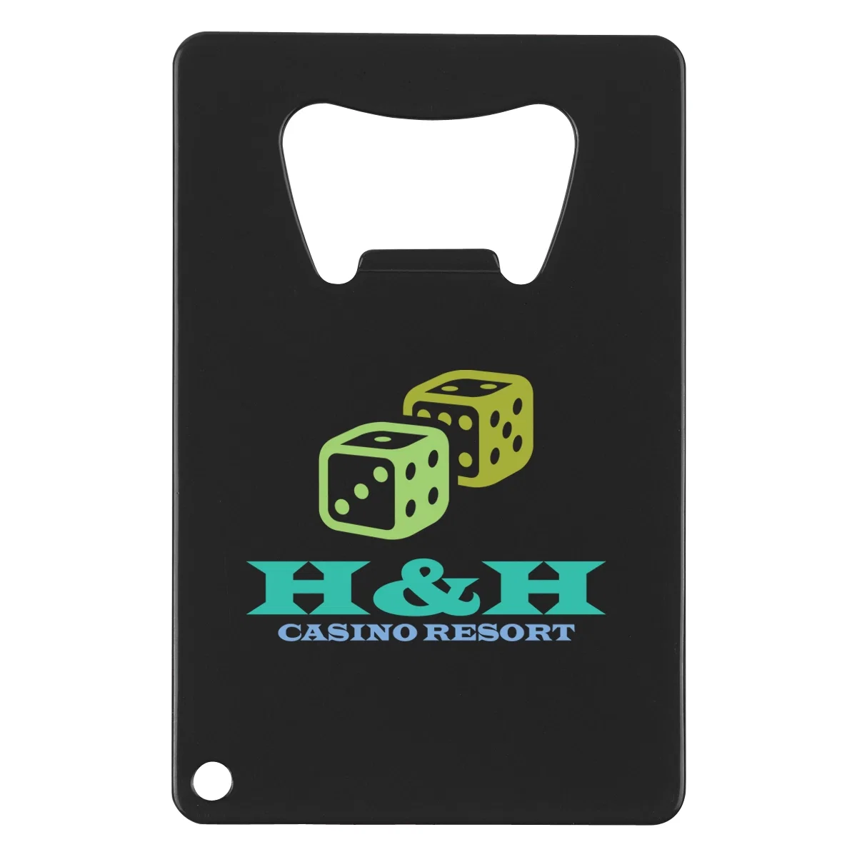 Flat bottle opener shaped like a credit card