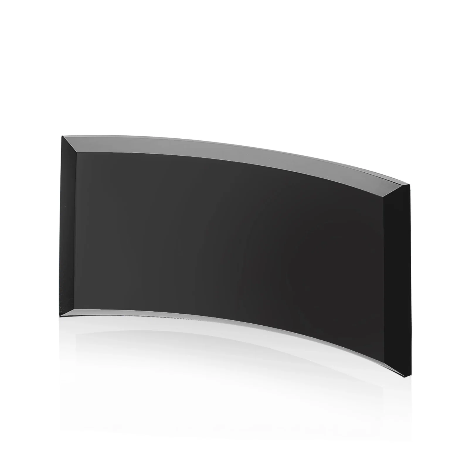 Promotional Teal Glass Crescent Award With A Curved Beveled Edge for donor appreciation