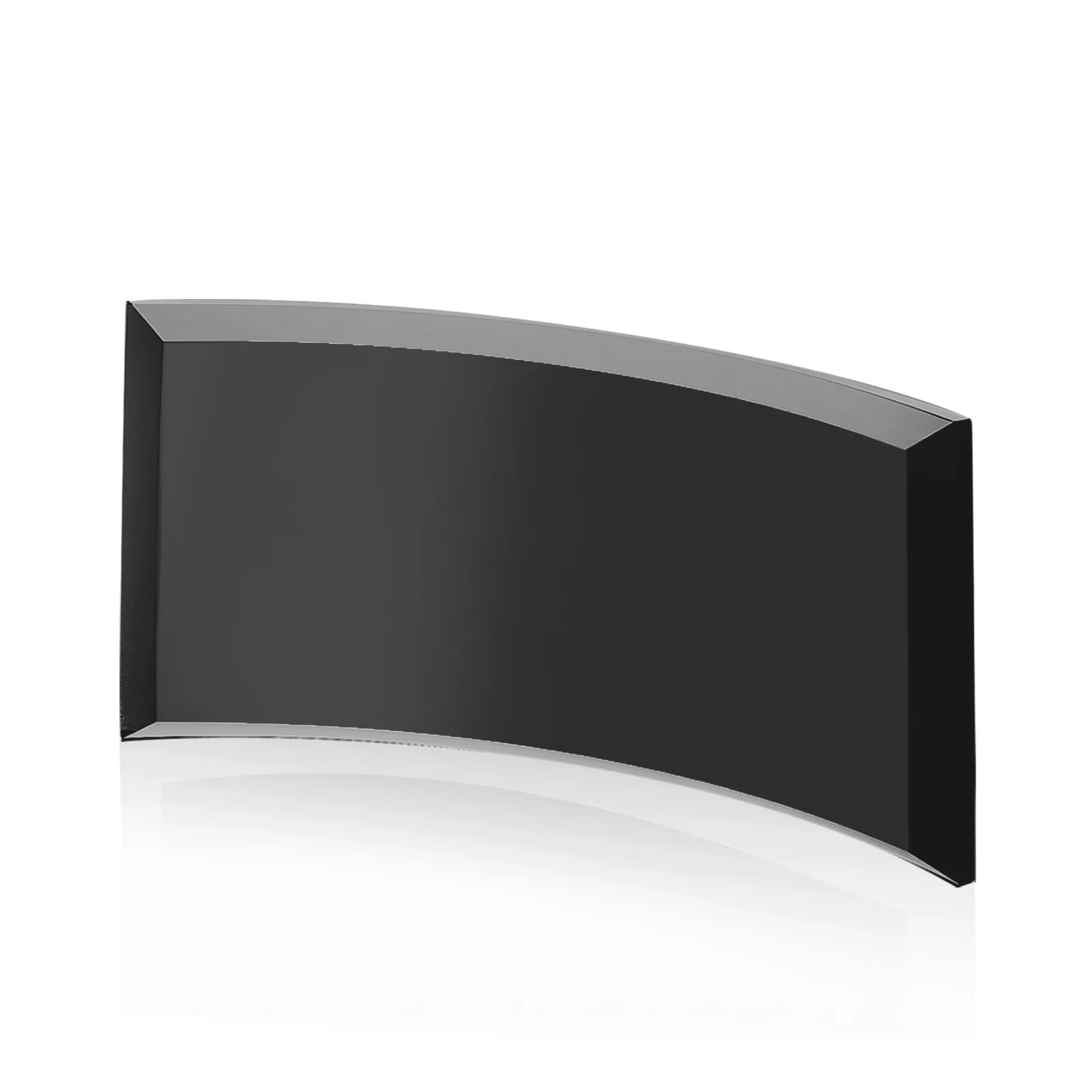 Promotional Teal Glass Crescent Award With A Curved Beveled Edge for graduation ceremonies