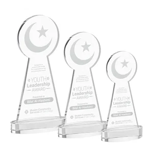 Starfire Crescent and Star Award with Choice of Base Color