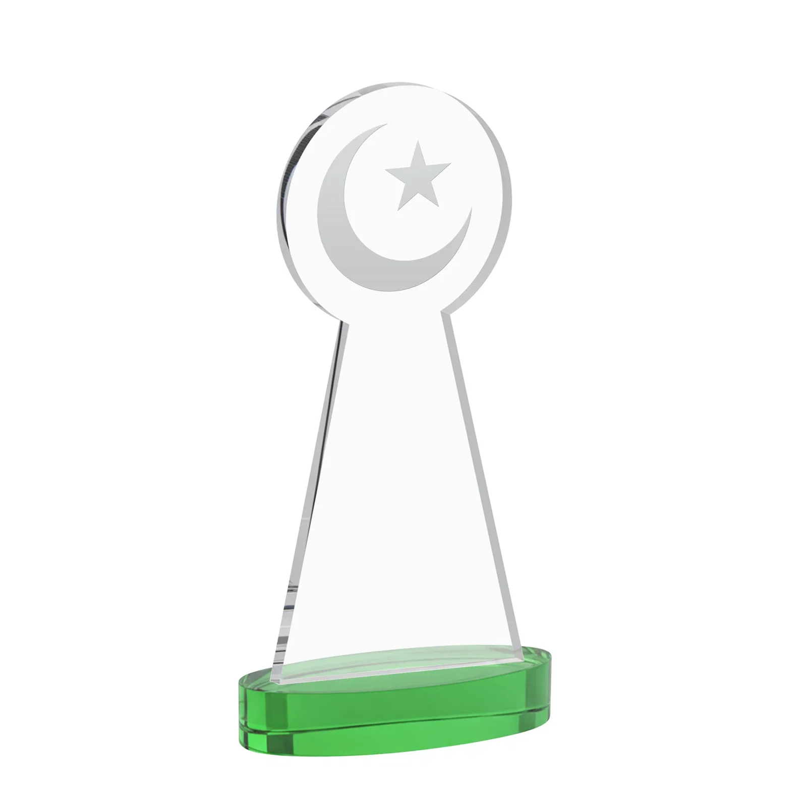Custom Starfire Crescent and Star Award with Choice of Base Color, with your logo for employee recognition
