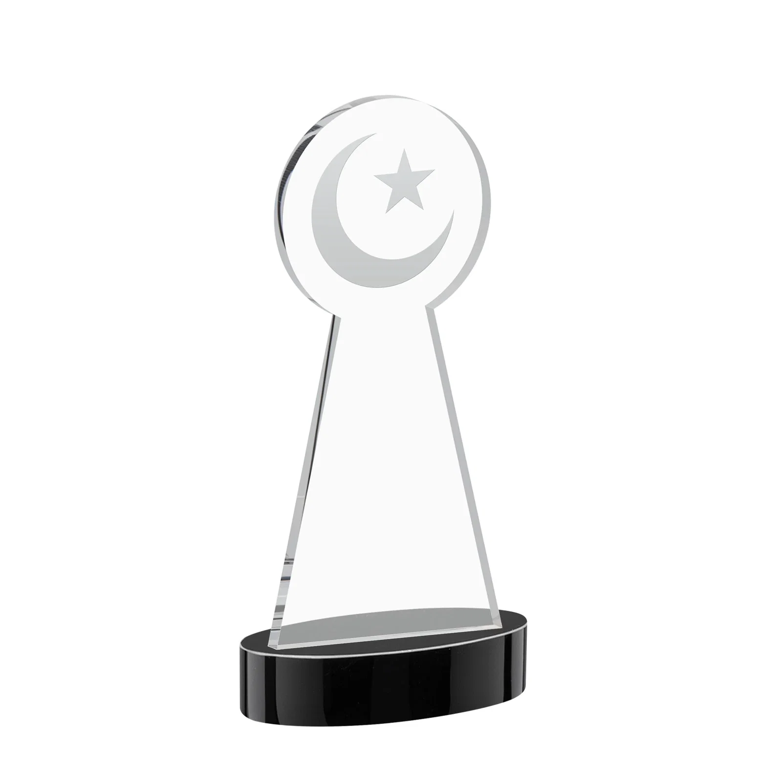 Custom Starfire Crescent and Star Award with Choice of Base Color, with your logo for service anniversary gifts