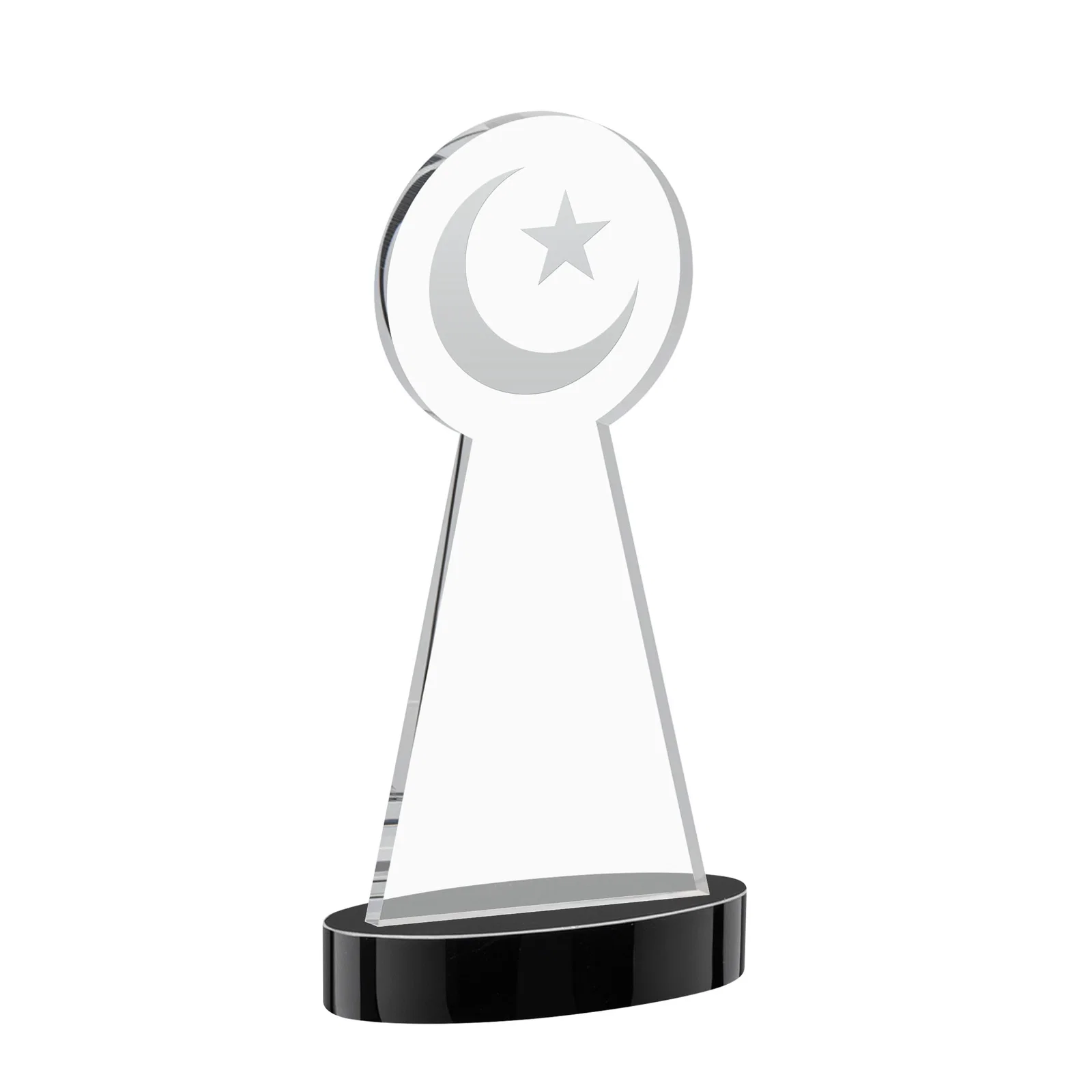 Custom Starfire Crescent and Star Award with Choice of Base Color, with your logo for sales achievement awards
