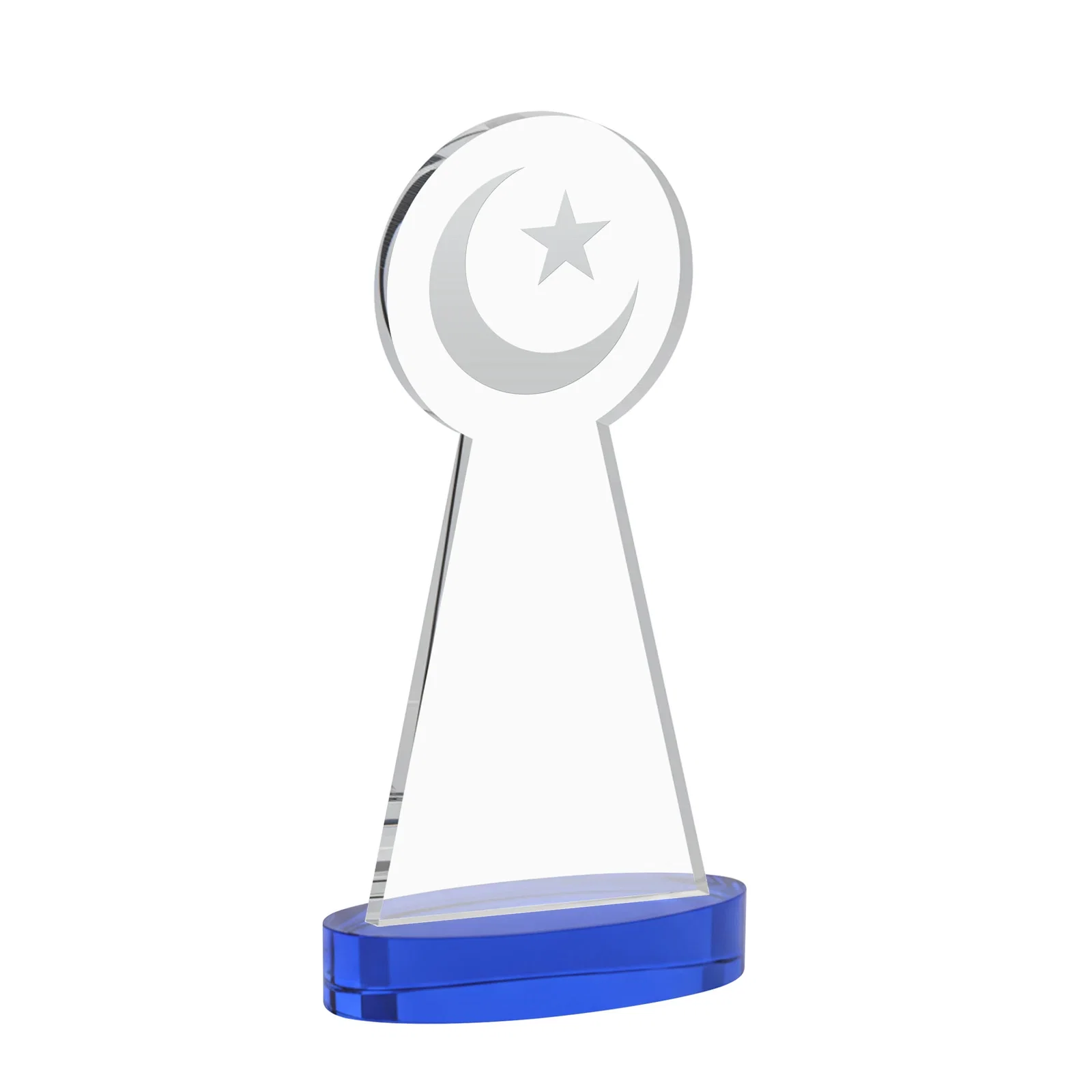 Custom Starfire Crescent and Star Award with Choice of Base Color, with your logo for donor appreciation