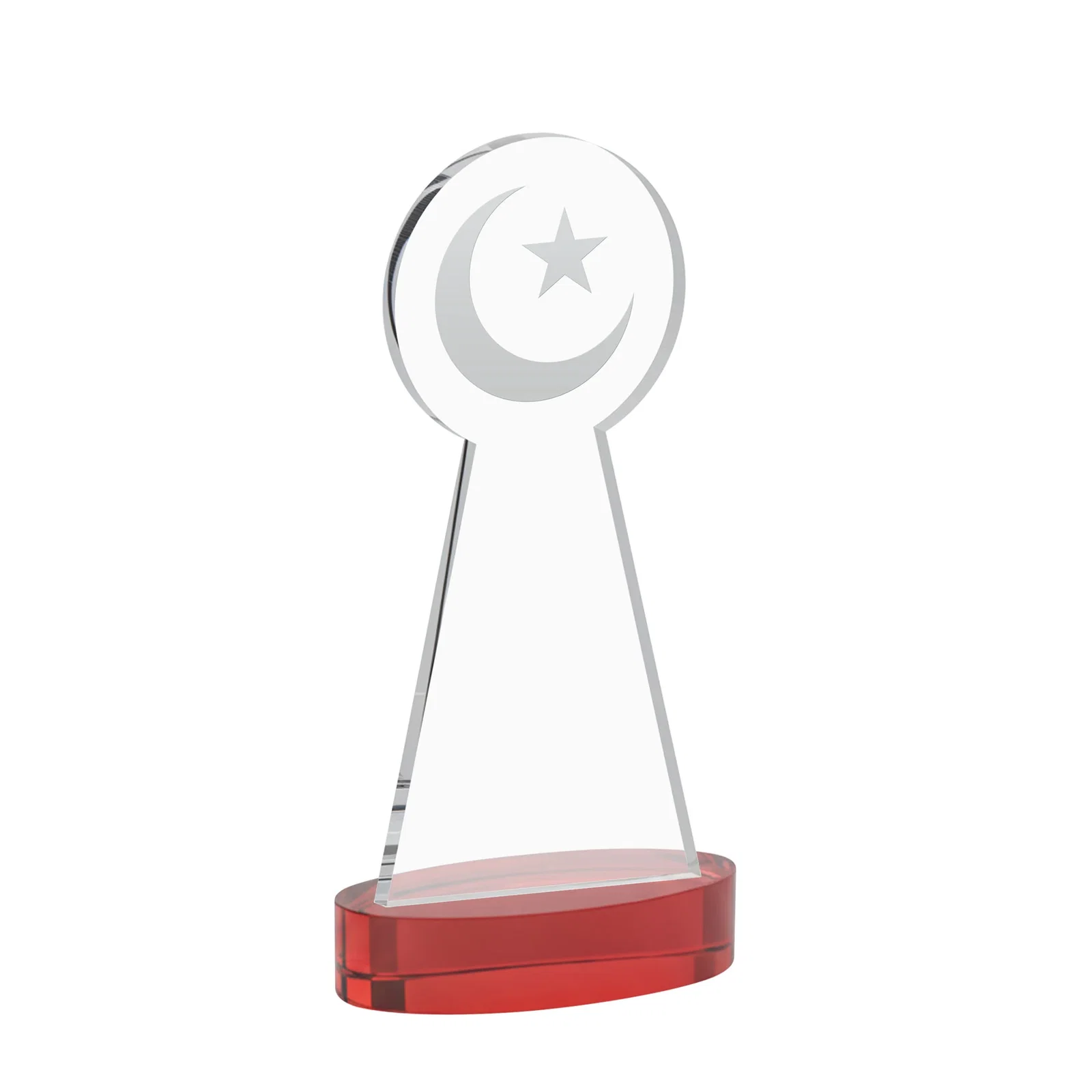 Custom Starfire Crescent and Star Award with Choice of Base Color, with your logo for safety achievement programs