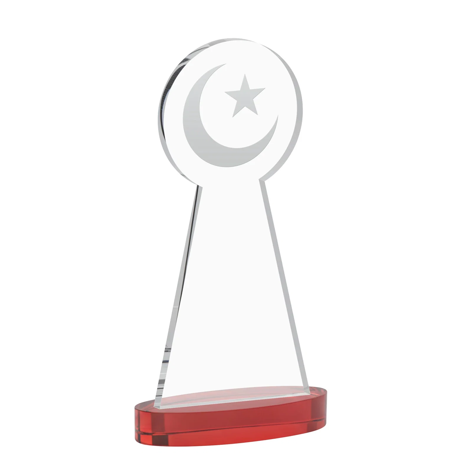 Custom Starfire Crescent and Star Award with Choice of Base Color, with your logo for dealer and partner awards