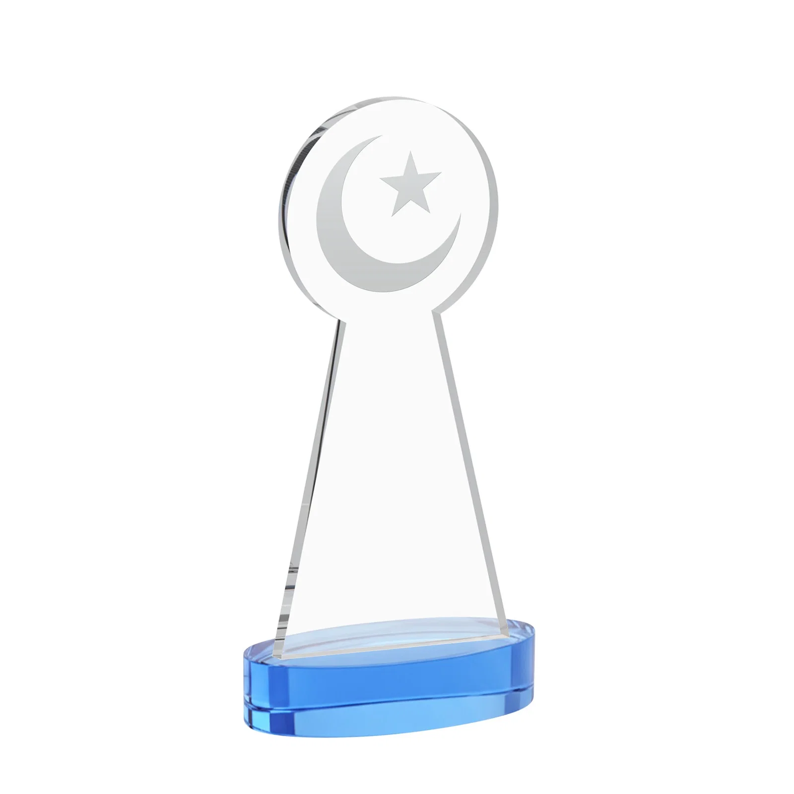 Custom Starfire Crescent and Star Award with Choice of Base Color, with your logo for company anniversary events