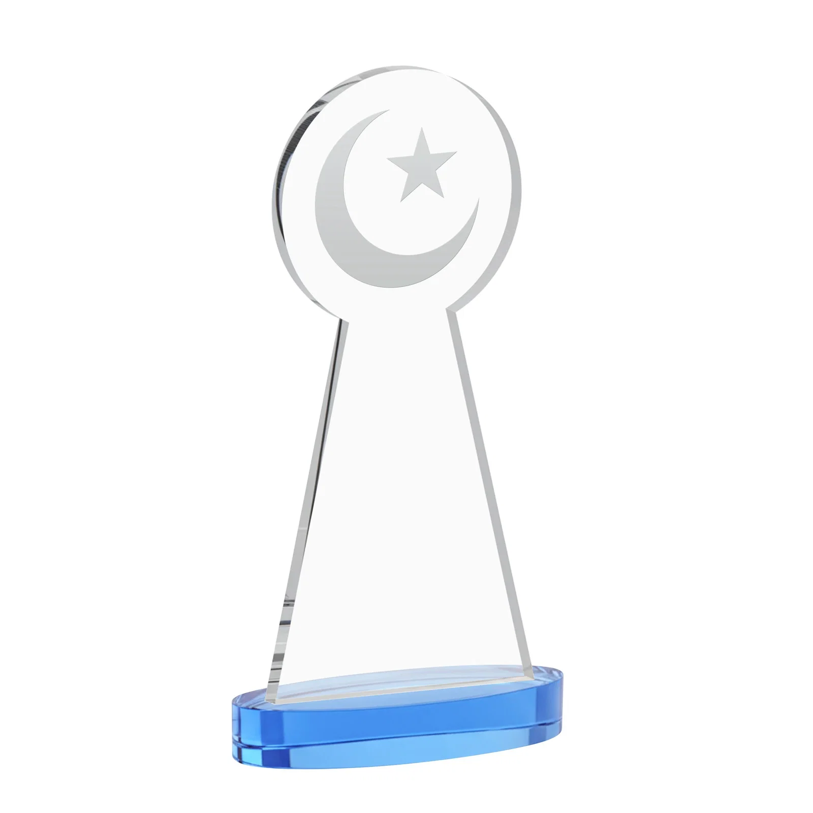 Personalized Starfire Crescent and Star Award with Choice of Base Color, with your logo for corporate award ceremonies