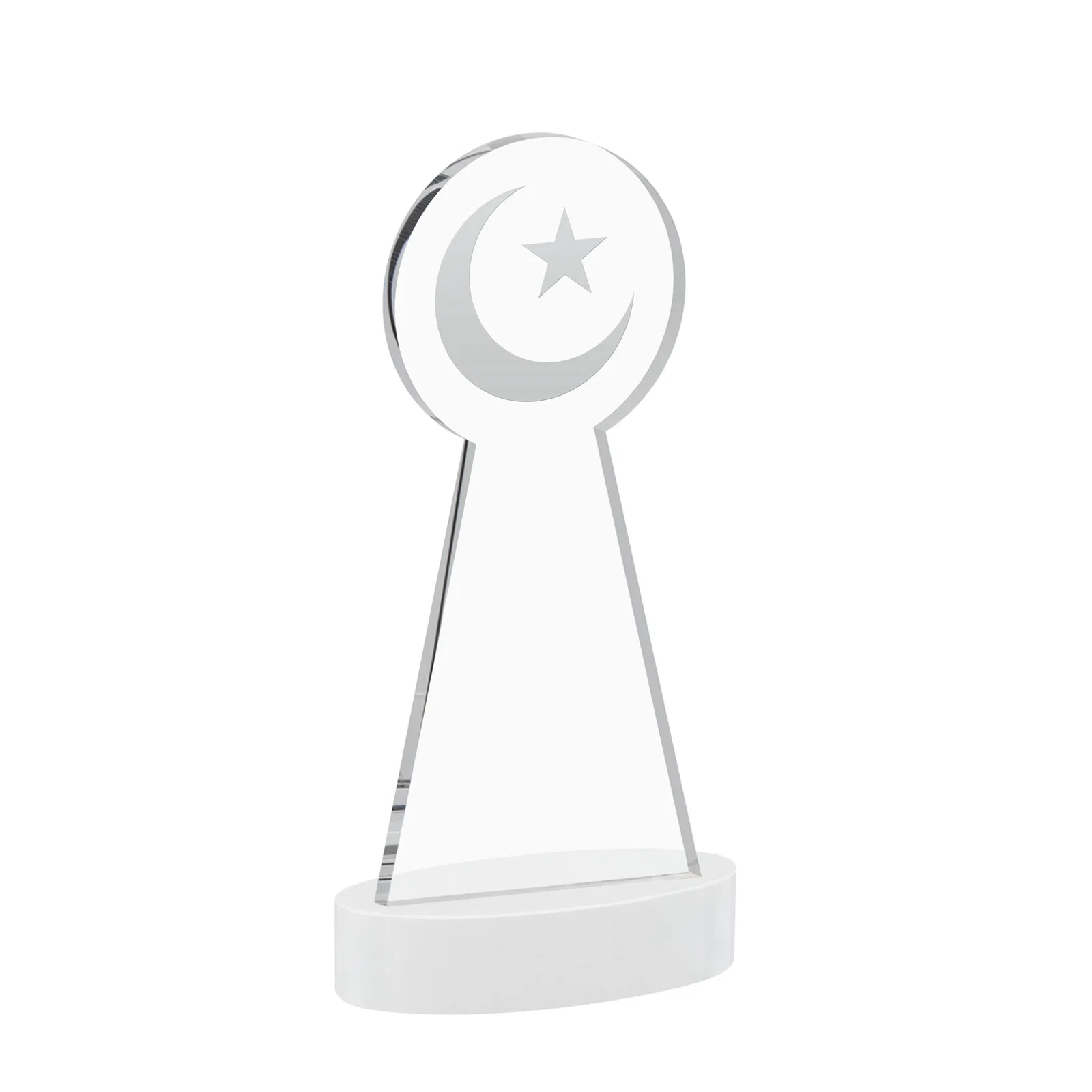 Personalized Starfire Crescent and Star Award with Choice of Base Color, with your logo for service anniversary gifts