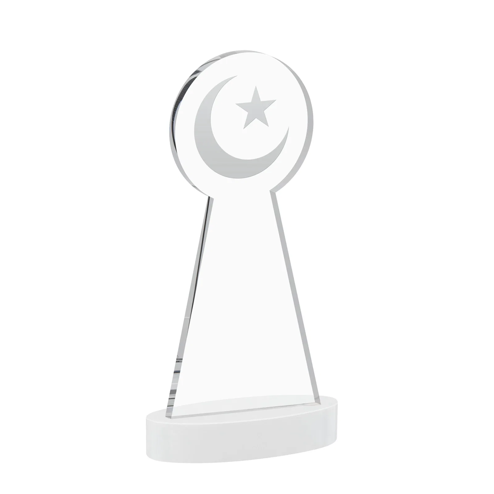 Personalized Starfire Crescent and Star Award with Choice of Base Color, with your logo for sales achievement awards