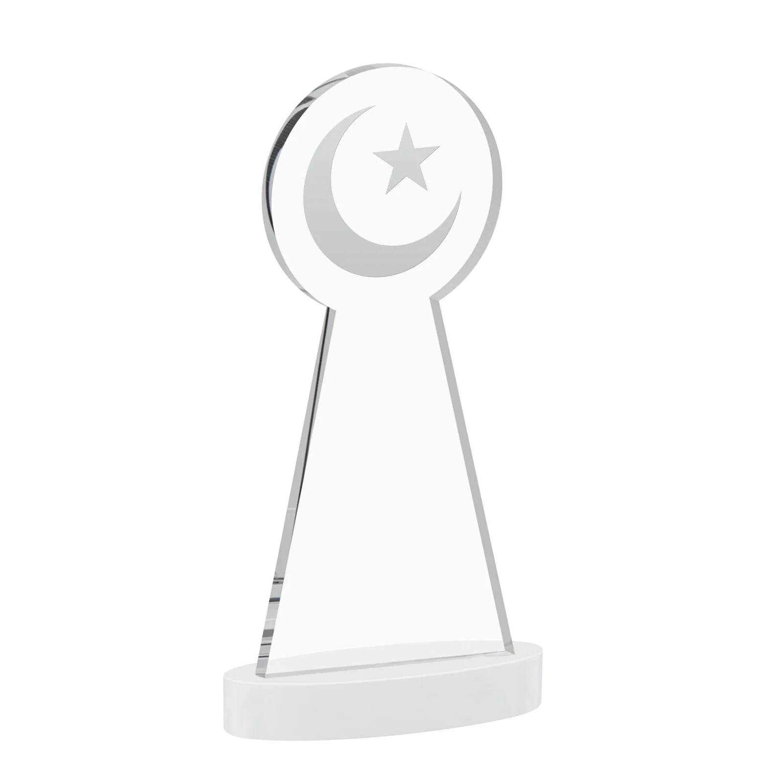 Personalized Starfire Crescent and Star Award with Choice of Base Color, with your logo for retirement presentations