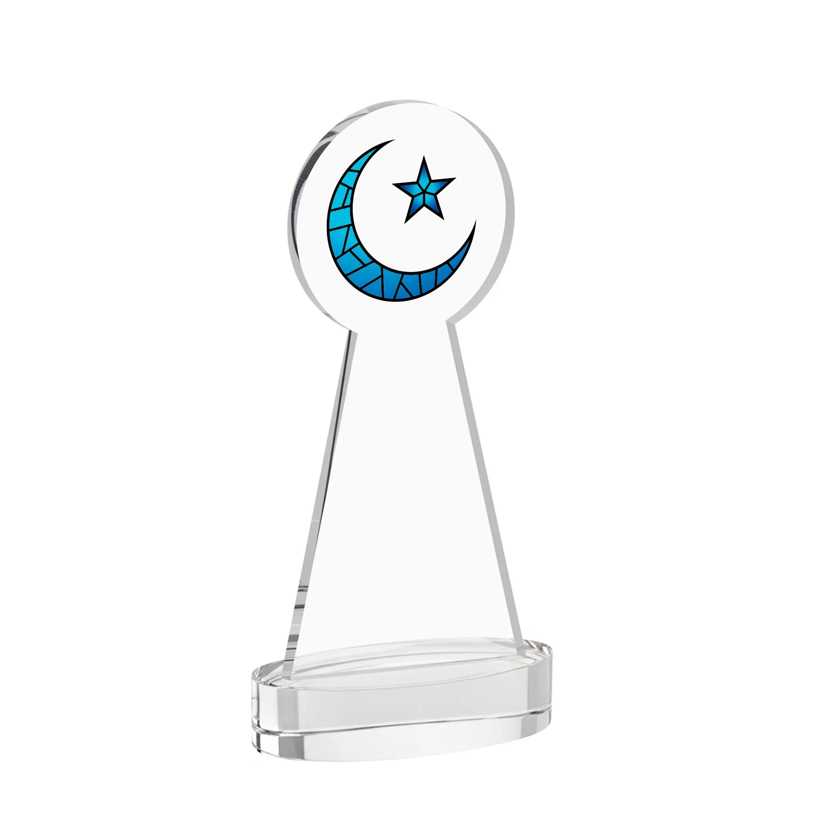 Personalized Starfire Crescent and Star Award with Choice of Base Color, with your logo for team milestone celebrations