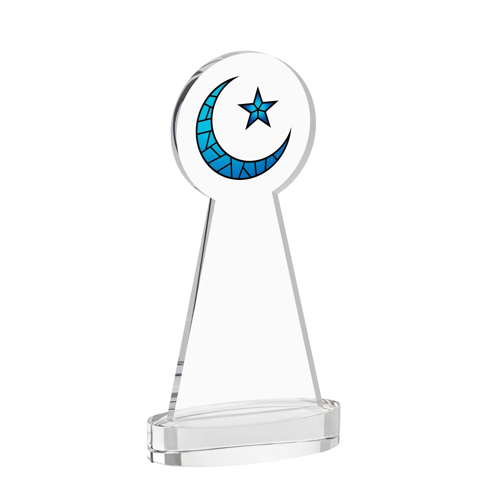 Personalized Starfire Crescent and Star Award with Choice of Base Color, with your logo for donor appreciation
