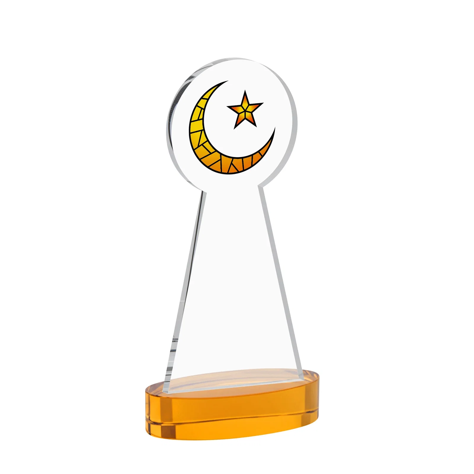 Personalized Starfire Crescent and Star Award with Choice of Base Color, with your logo for safety achievement programs