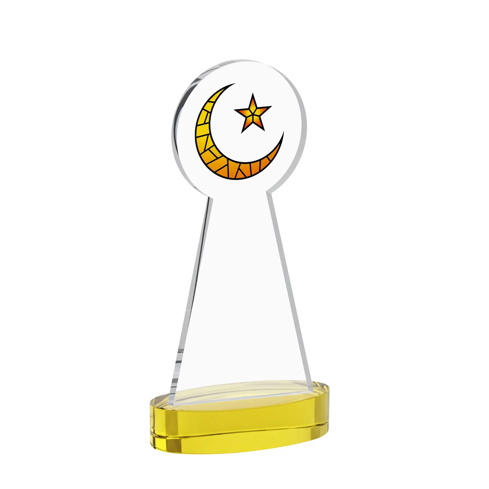Personalized Starfire Crescent and Star Award with Choice of Base Color, with your logo for company anniversary events