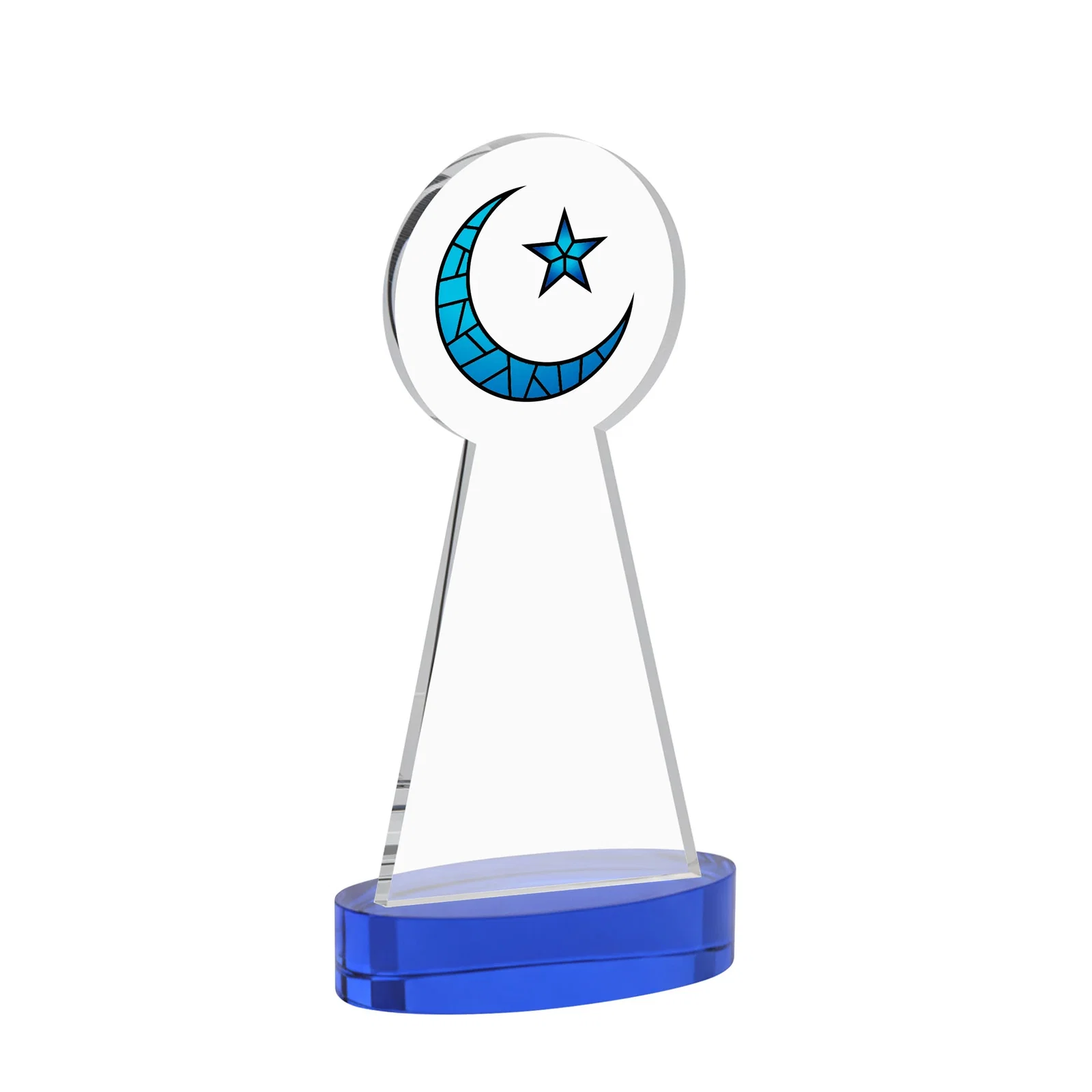 Promotional Starfire Crescent and Star Award with Choice of Base Color, with your logo for safety achievement programs
