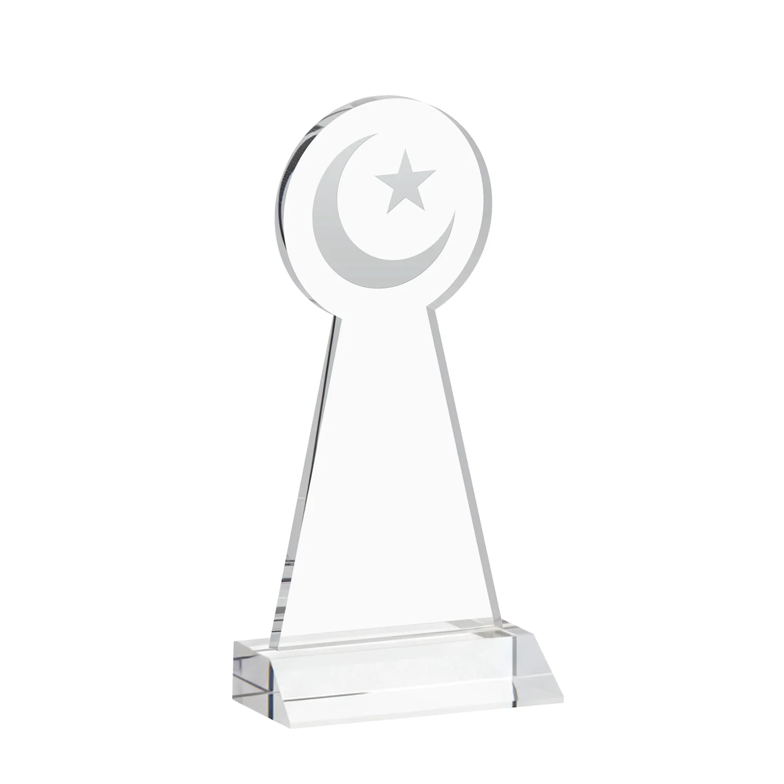 Custom Starfire Crescent and Star Award on a Front-Mitered Base, with your logo for graduation ceremonies
