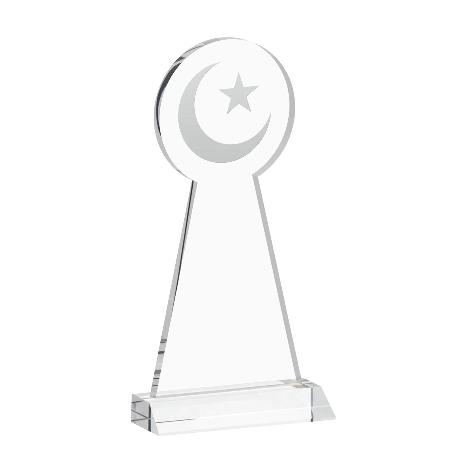 Custom Starfire Crescent and Star Award on a Front-Mitered Base, with your logo for volunteer appreciation