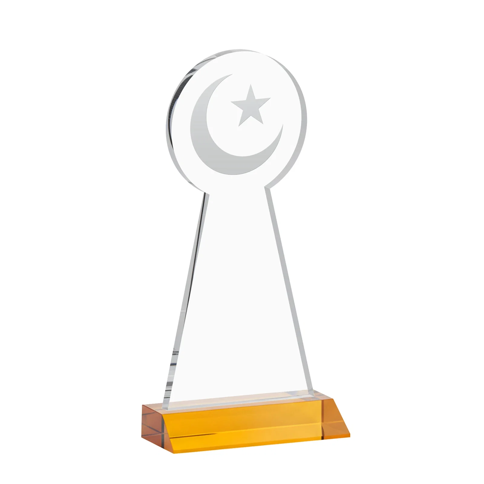 Custom Starfire Crescent and Star Award on a Front-Mitered Base, with your logo for company anniversary events