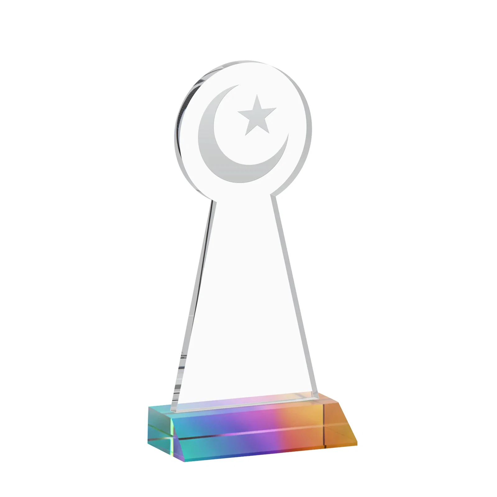 Personalized Starfire Crescent and Star Award on a Front-Mitered Base, with your logo for dealer and partner awards