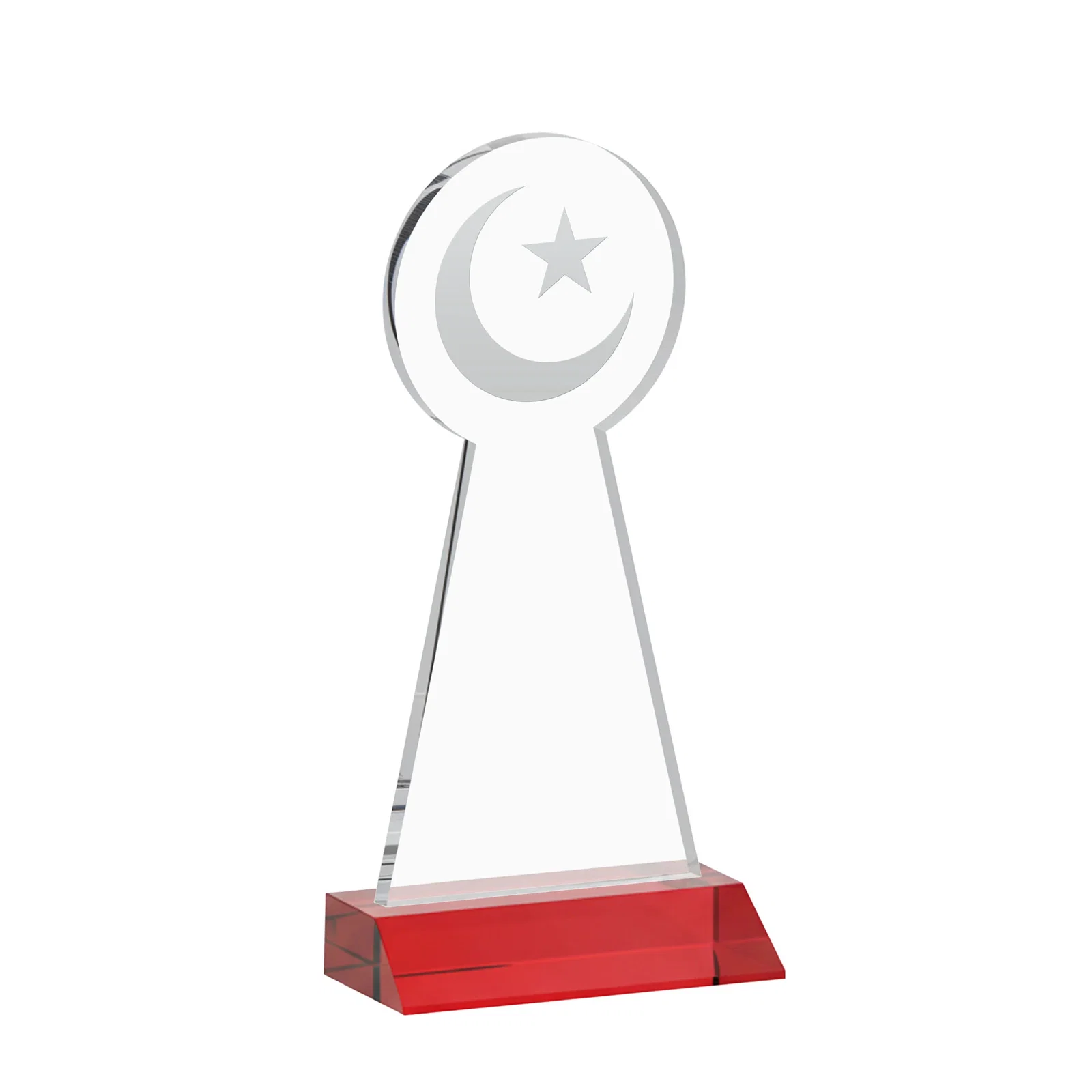 Promotional Starfire Crescent and Star Award on a Front-Mitered Base, with your logo for corporate award ceremonies