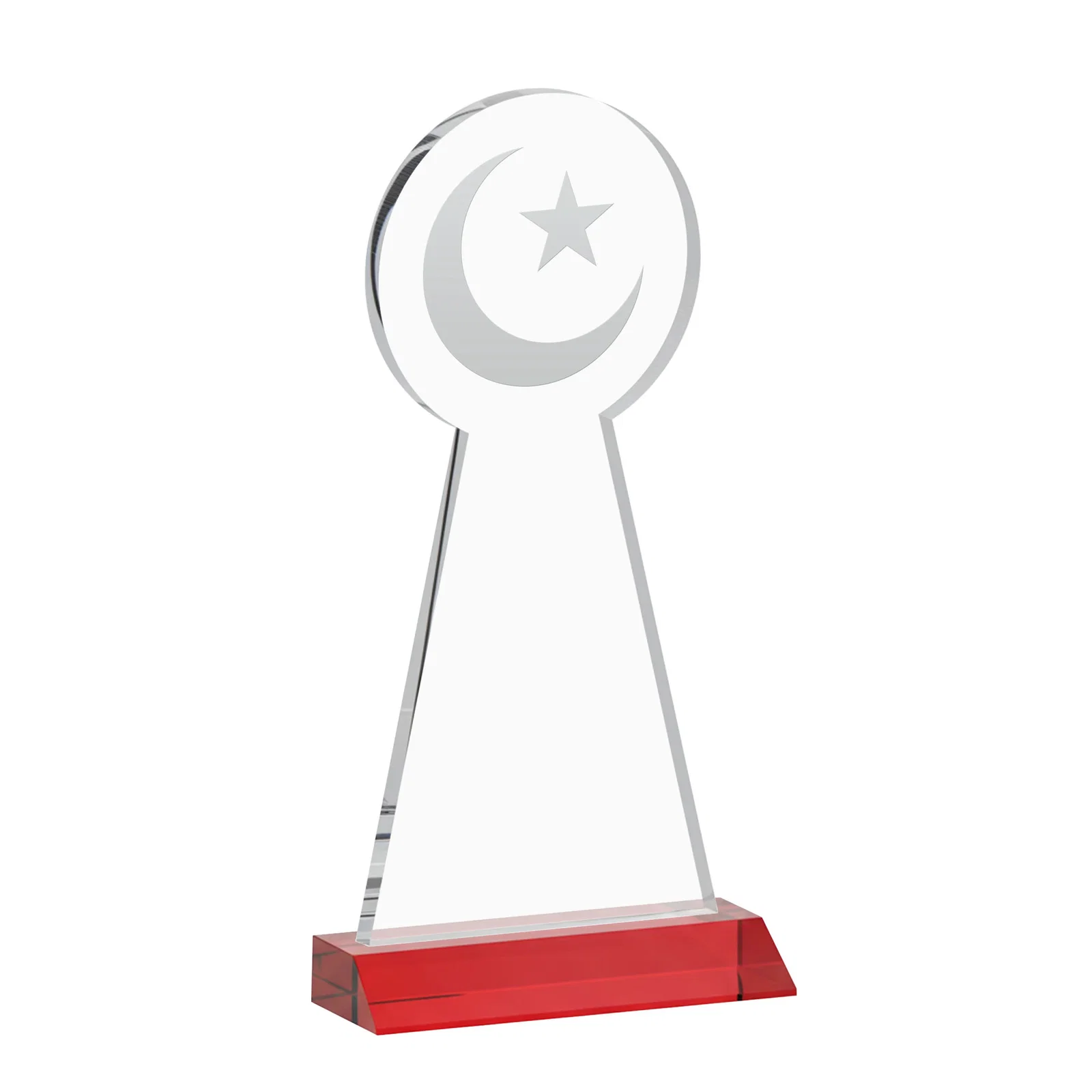 Promotional Starfire Crescent and Star Award on a Front-Mitered Base, with your logo for sales achievement awards