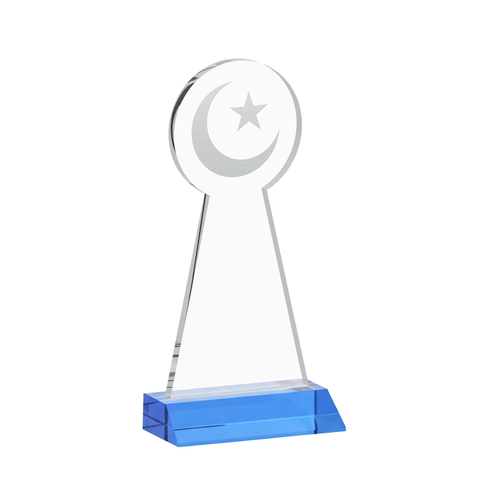 Promotional Starfire Crescent and Star Award on a Front-Mitered Base, with your logo for retirement presentations