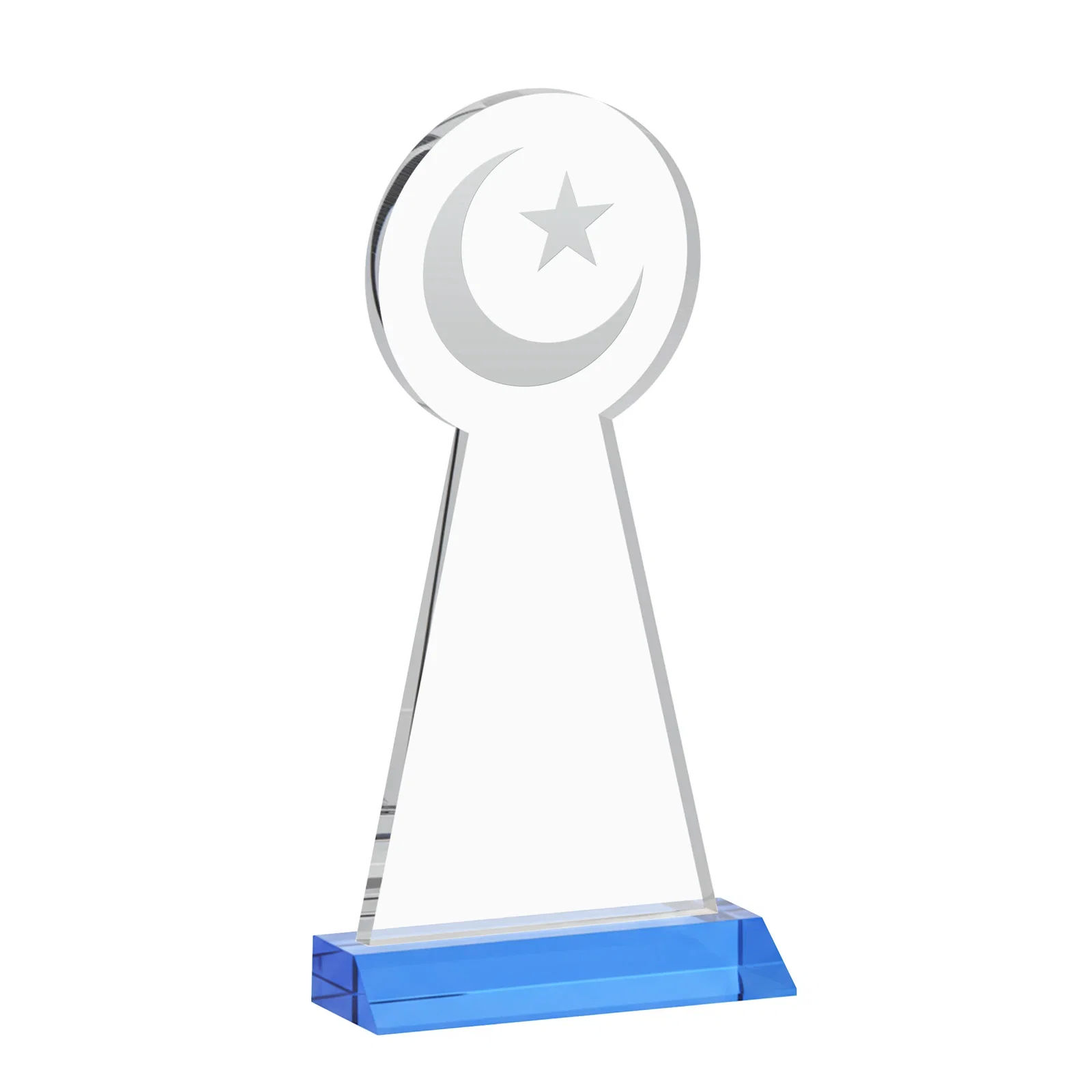 Promotional Starfire Crescent and Star Award on a Front-Mitered Base, with your logo for donor appreciation