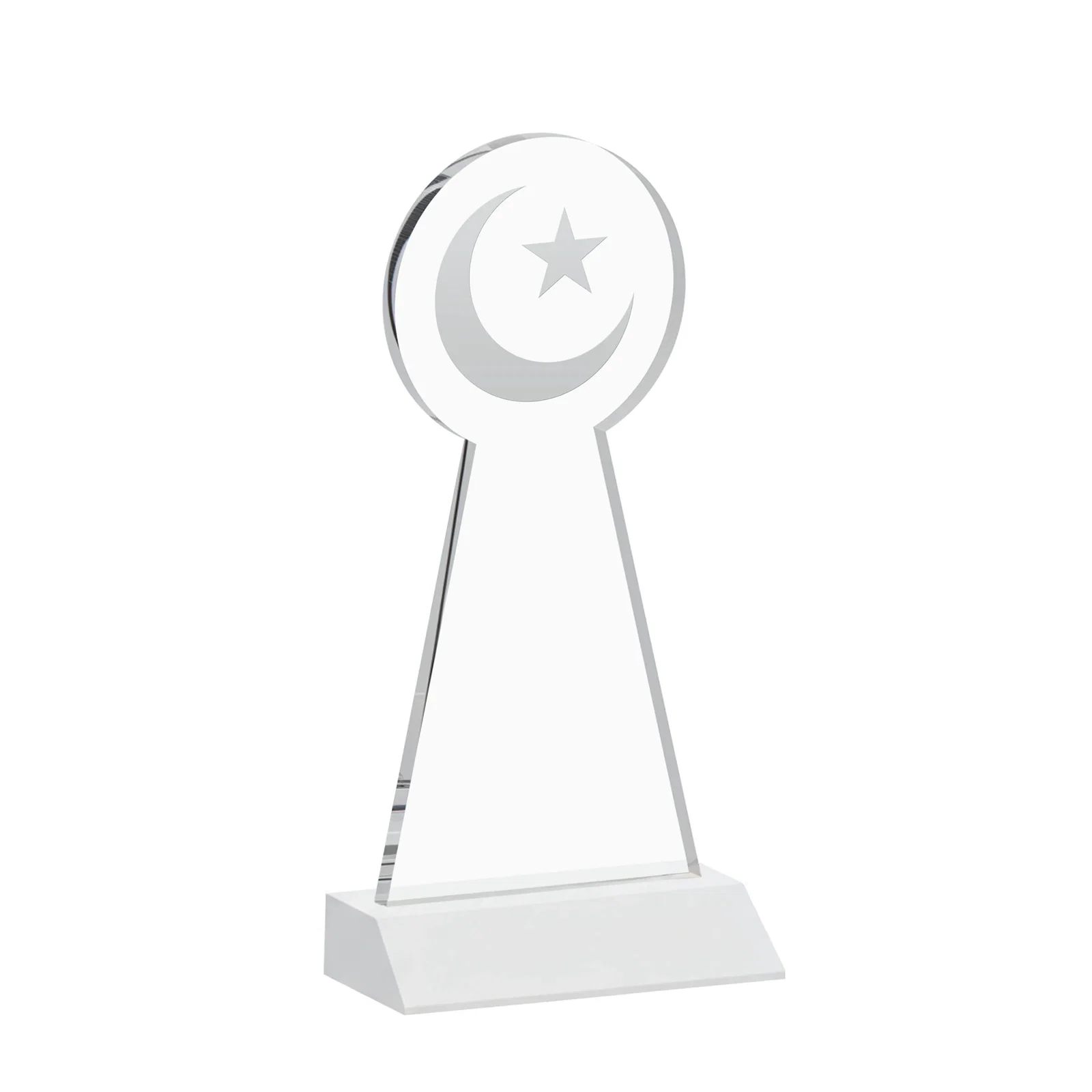 Promotional Starfire Crescent and Star Award on a Front-Mitered Base, with your logo for graduation ceremonies