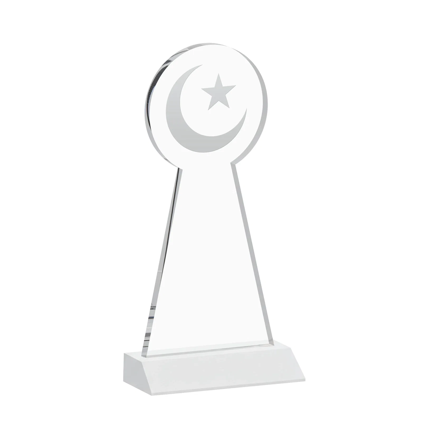 Promotional Starfire Crescent and Star Award on a Front-Mitered Base, with your logo for safety achievement programs