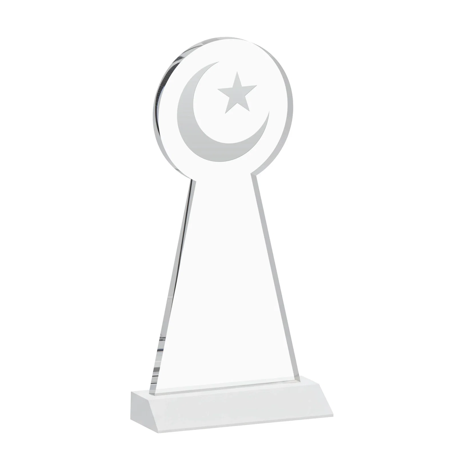 Promotional Starfire Crescent and Star Award on a Front-Mitered Base, with your logo for volunteer appreciation