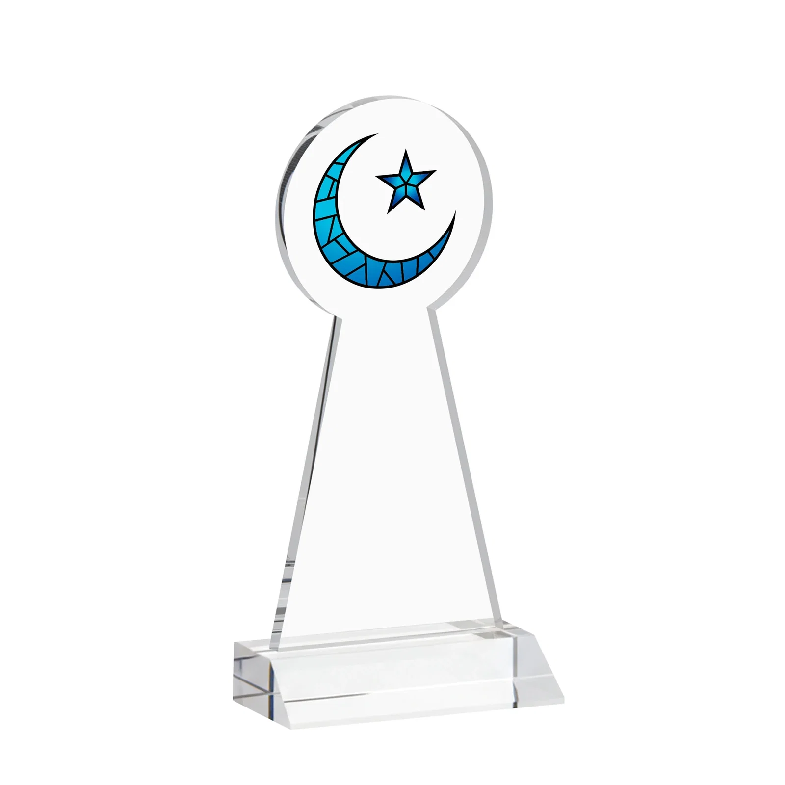 Promotional Starfire Crescent and Star Award on a Front-Mitered Base, with your logo for dealer and partner awards