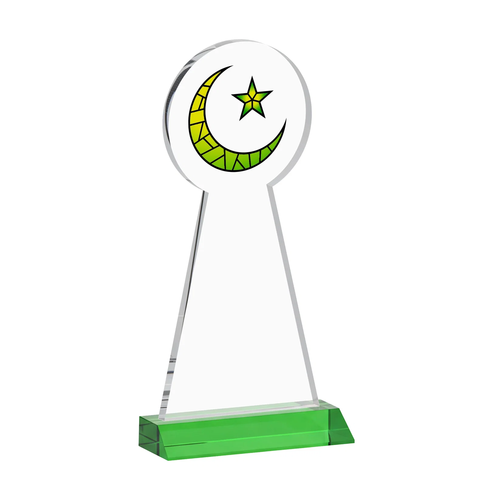 Branded Starfire Crescent and Star Award on a Front-Mitered Base, with your logo for donor appreciation