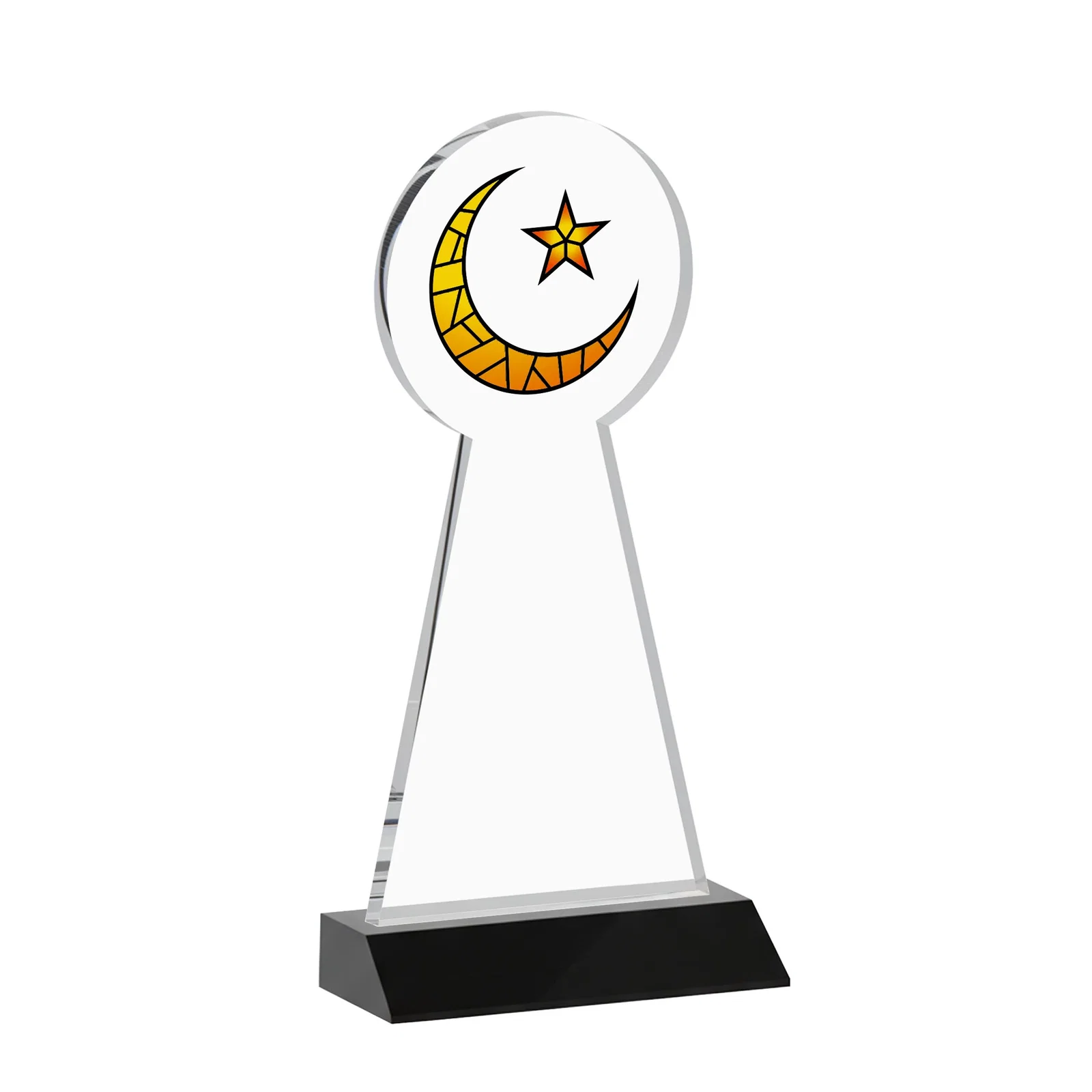 Branded Starfire Crescent and Star Award on a Front-Mitered Base, with your logo for safety achievement programs