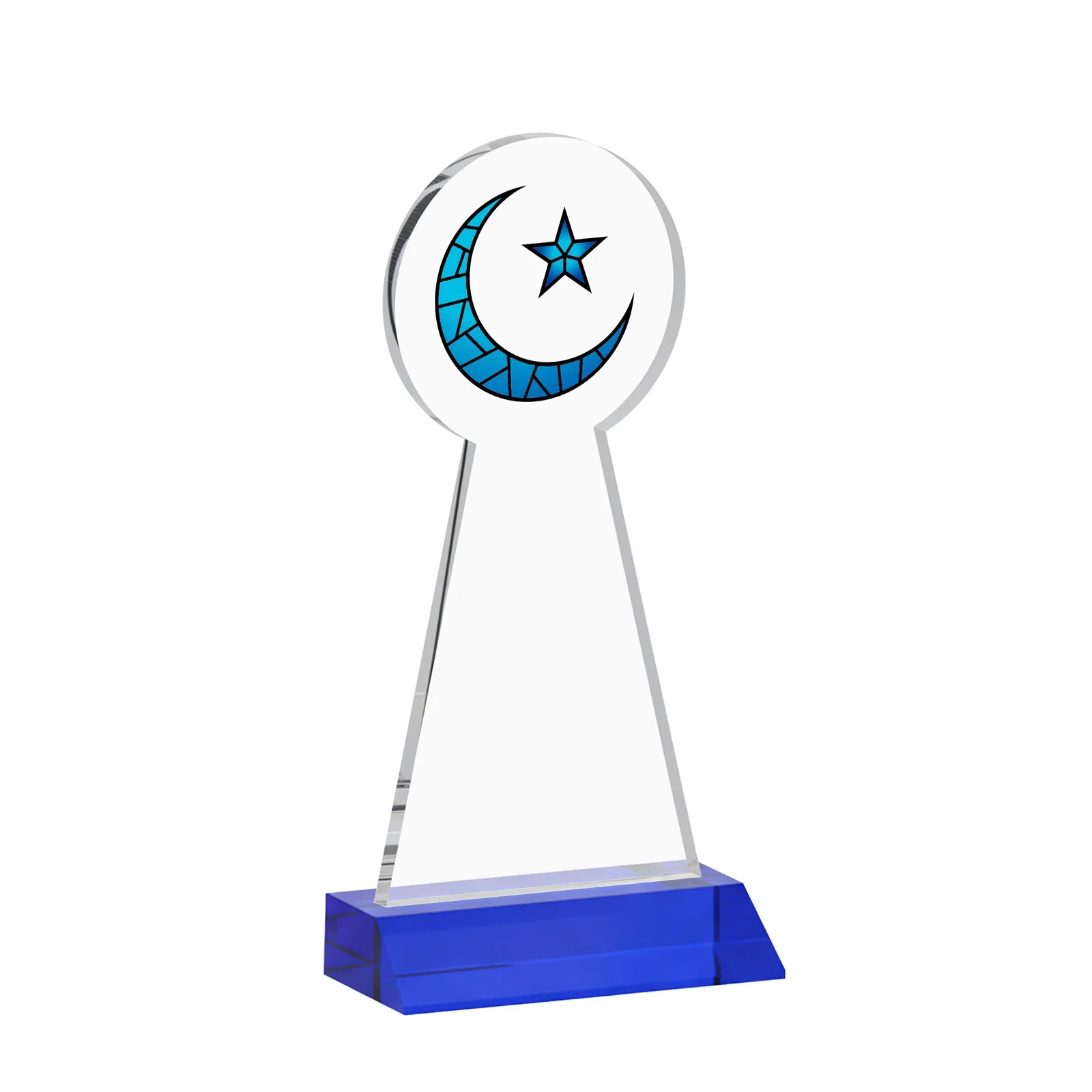 Branded Starfire Crescent and Star Award on a Front-Mitered Base, with your logo for dealer and partner awards