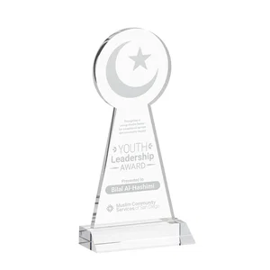 Starfire Crescent and Star Award on a Front-Mitered Base
