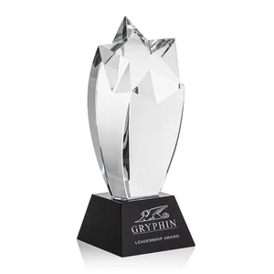 Optical Crystal Shooting Star Award on Thick Base