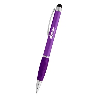Crisscross grip stylus pen shown at full length