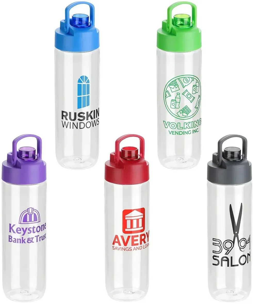 Criterium 24 oz flip-top Tritan bottle with custom logo, front view of branded sports water bottle